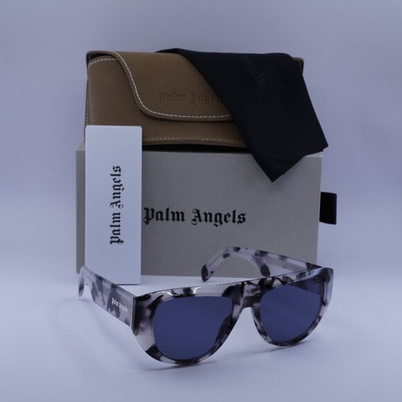 Palm Angels PERI105 JOSHUA 1245 Aviator Sunglasses - Havana Black/Blue - Picture 1 of 9